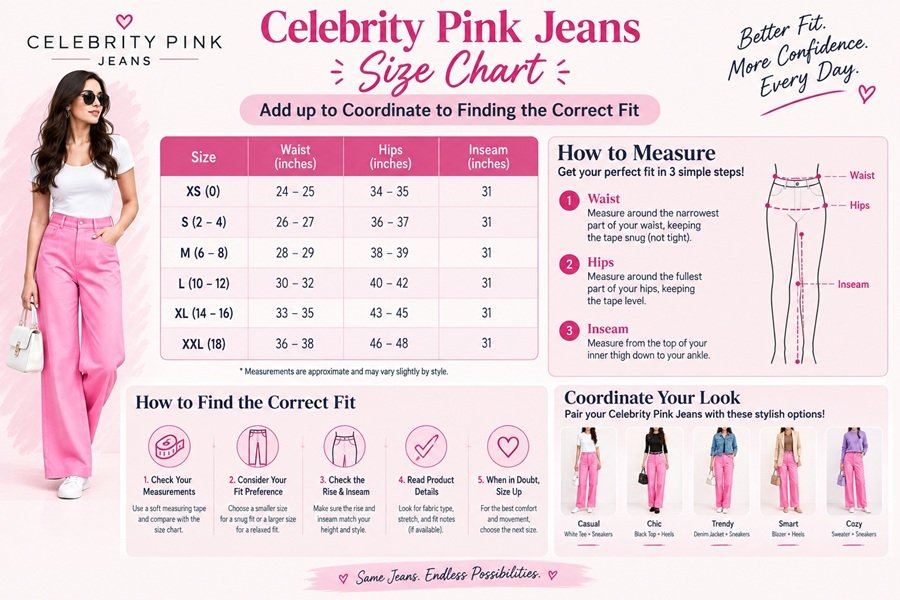 Celebrity Pink Jeans Size Chart