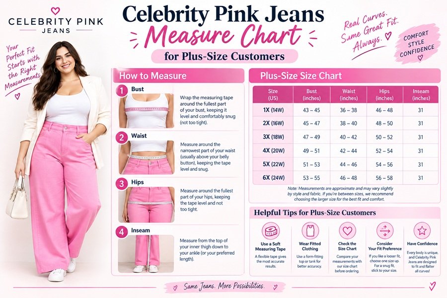 Celebrity Pink Jeans Size Chart