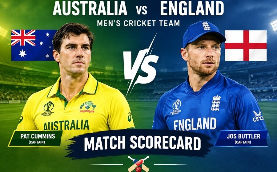 Australian Men's Cricket Team vs England Cricket Team Match Scorecard